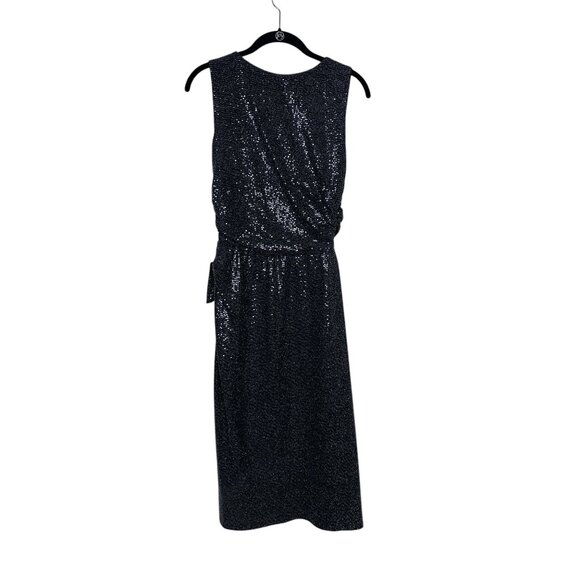 AllSaints Womens Allegra Faux Wrap Shimmer Sheath Dress Party Cocktail Size 6 - Picture 4 of 13